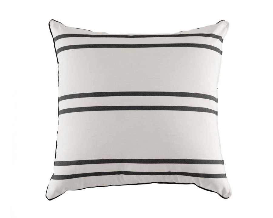 Business & Pleasure Co The Euro Throw Pillow - Malibu Black Stripe Online