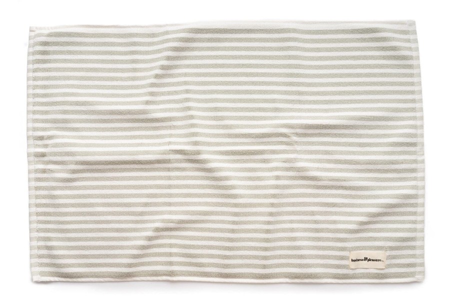 Business & Pleasure Co The Bath Mat - Lauren'S Sage Stripe New