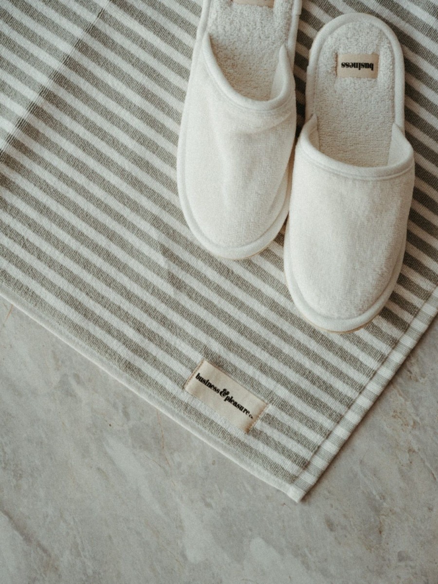 Business & Pleasure Co The Bath Mat - Lauren'S Sage Stripe New