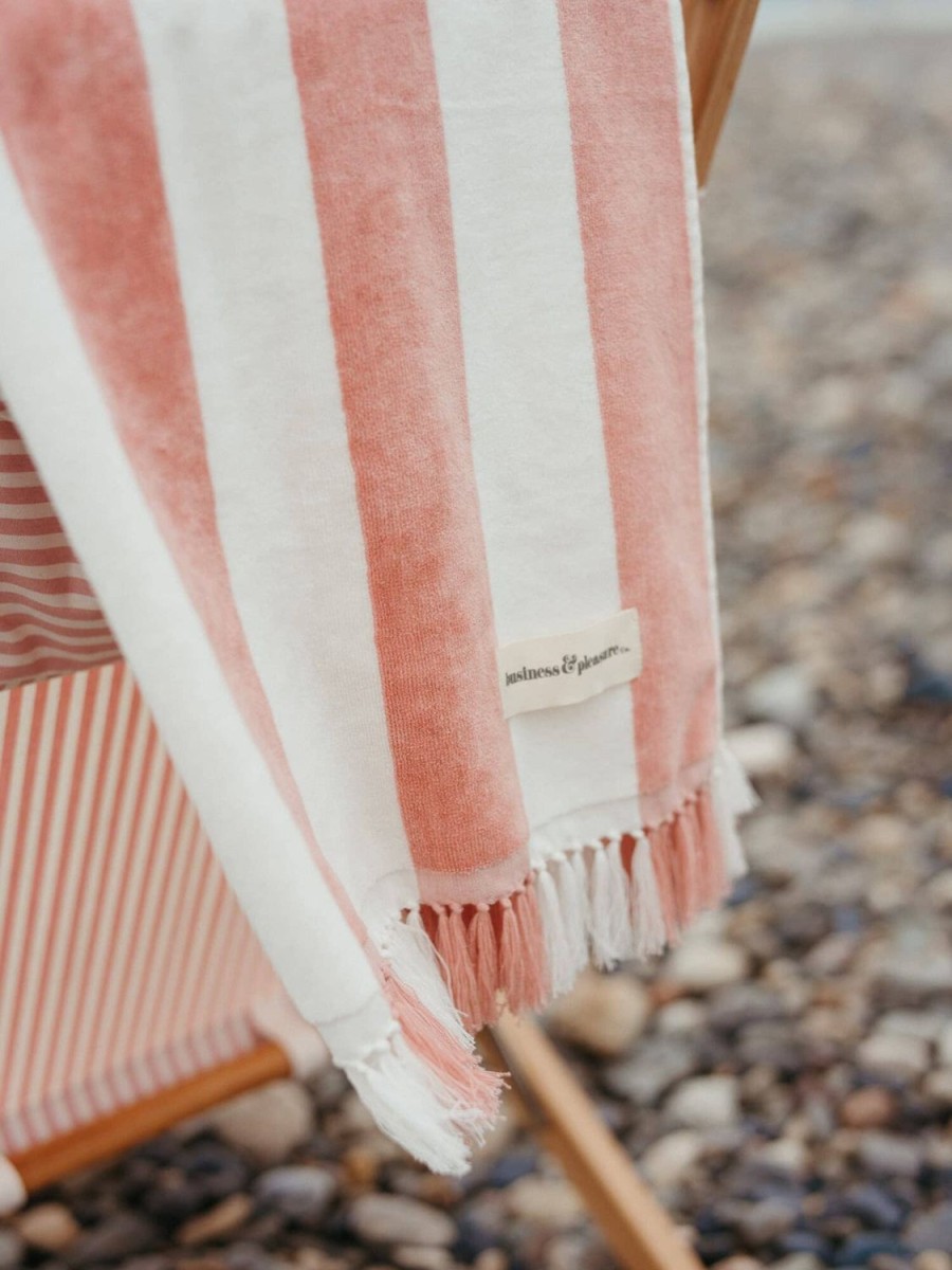 Business & Pleasure Co The Holiday Beach Towel - Pink Capri Stripe Online