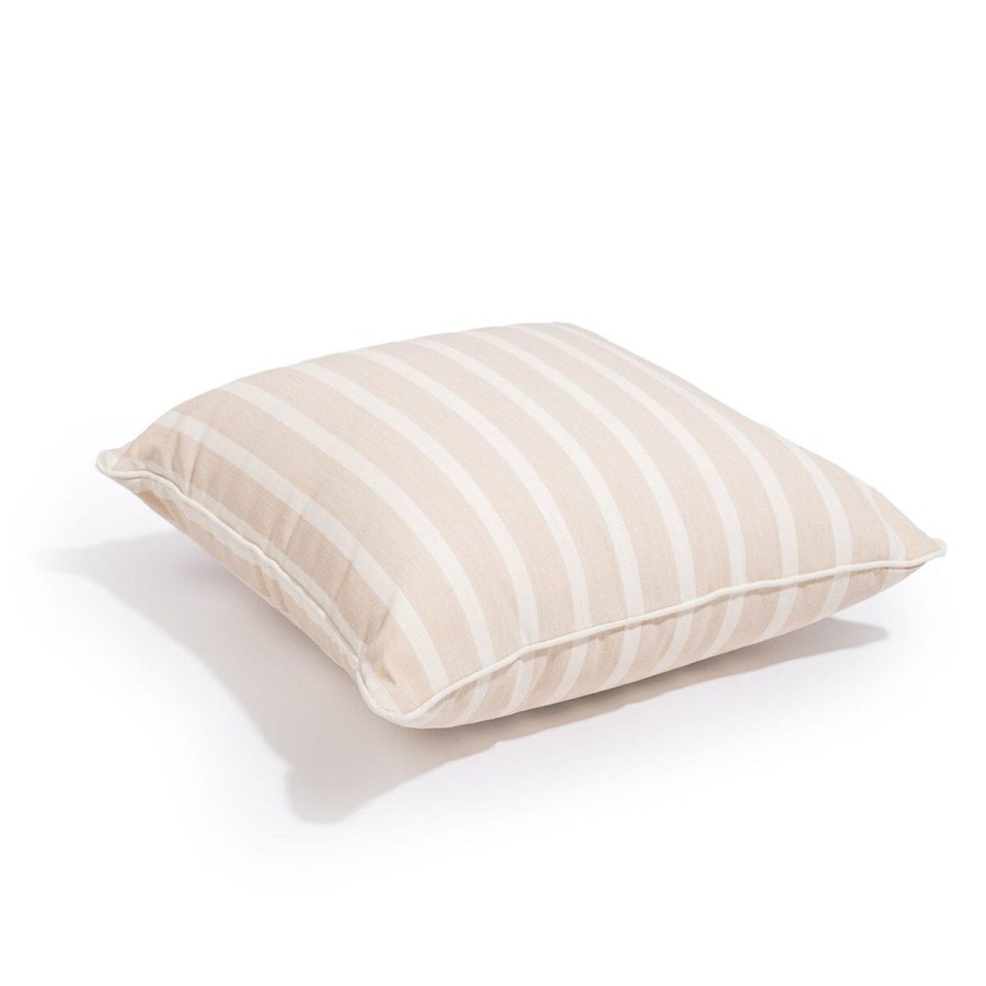 Business & Pleasure Co The Small Square Throw Pillow - Monaco Natural Stripe Best