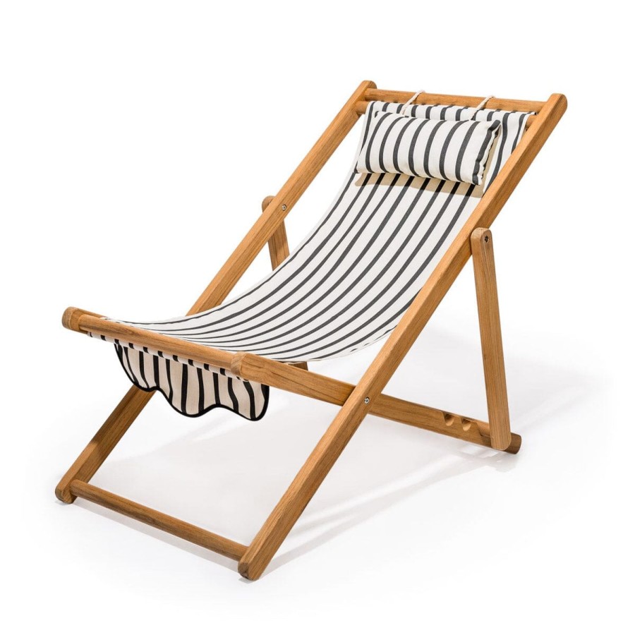 Business & Pleasure Co The Sling Chair - Monaco Black Stripe Wholesale