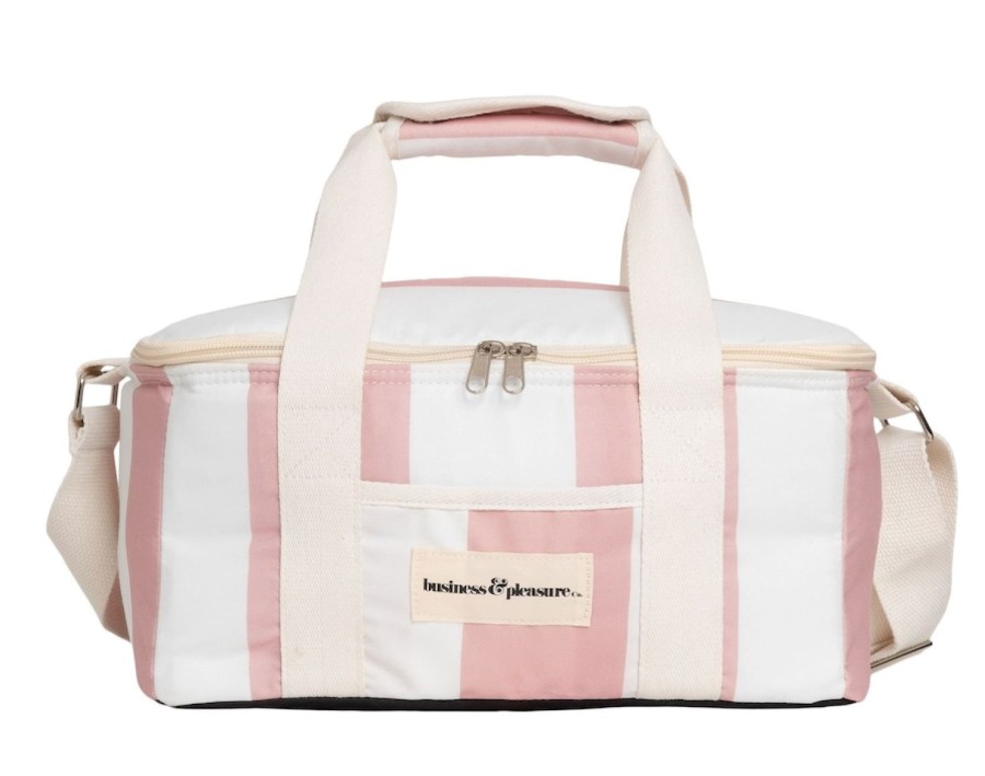 Business & Pleasure Co The Holiday Cooler Bag - Pink Capri Stripe Wholesale