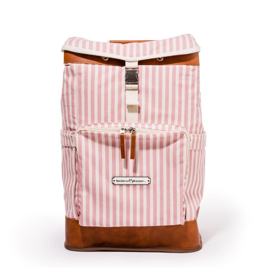 Business & Pleasure Co The Backpack Cooler - Laurens Pink Stripe Wholesale