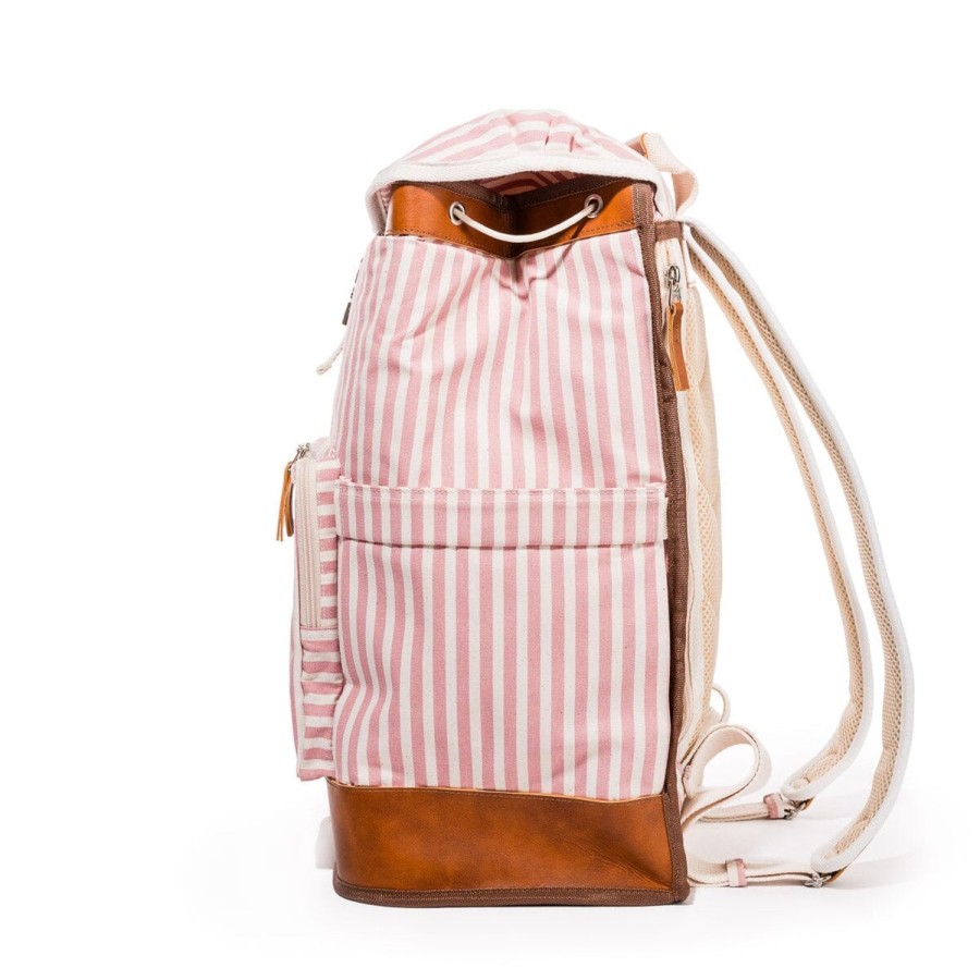 Business & Pleasure Co The Backpack Cooler - Laurens Pink Stripe Wholesale