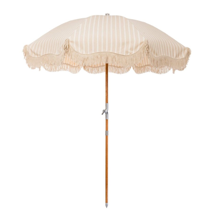 Business & Pleasure Co The Premium Beach Umbrella - Monaco Natural Stripe Hot