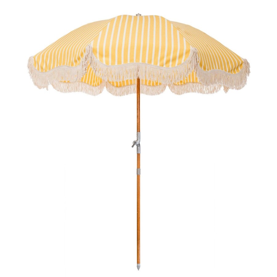 Business & Pleasure Co The Premium Beach Umbrella - Monaco Mimosa Stripe New