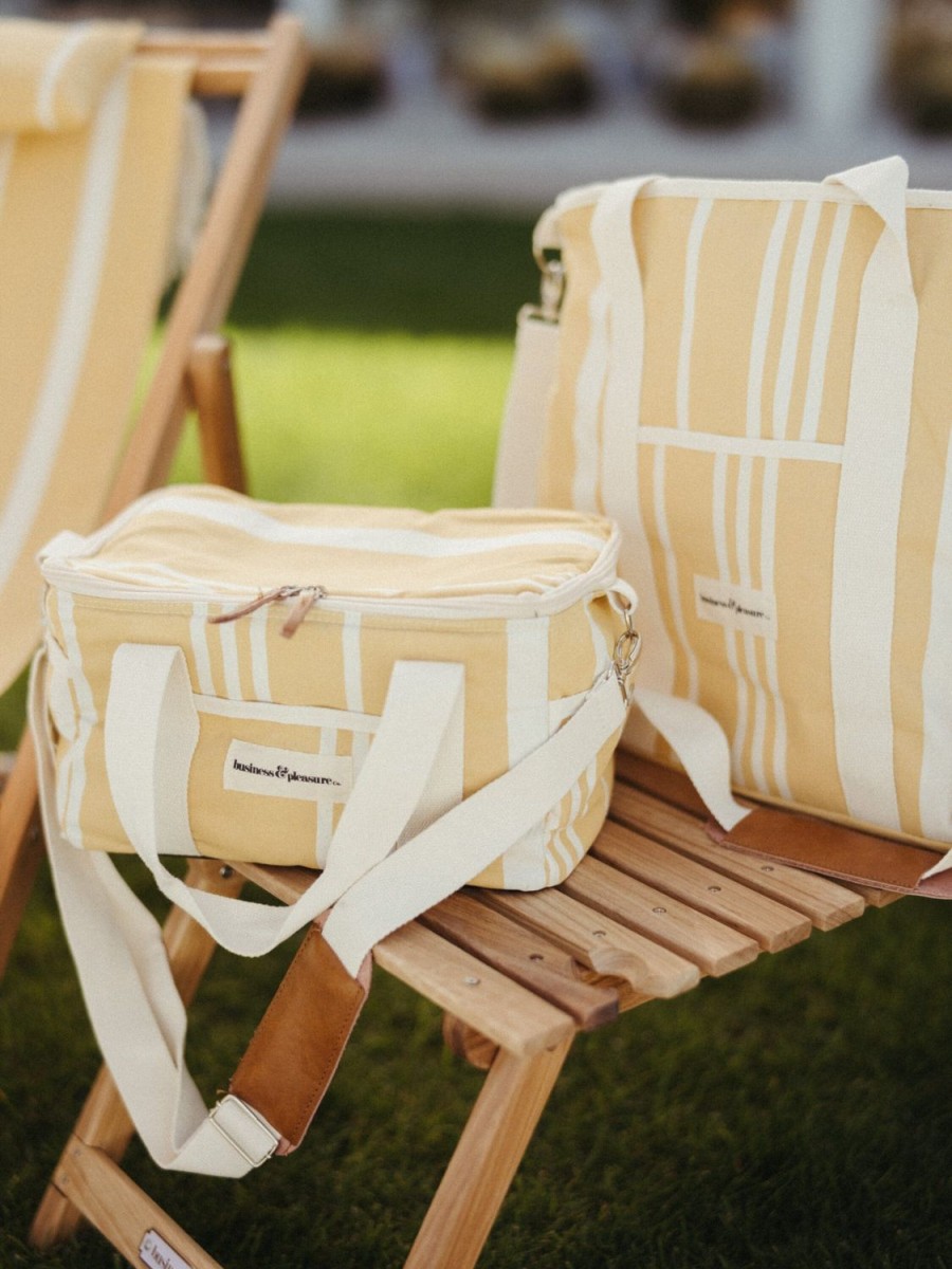 Business & Pleasure Co The Cooler Tote Bag - Vintage Yellow Stripe Best