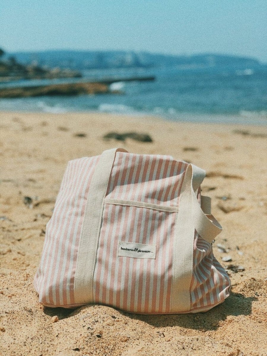 Business & Pleasure Co The Beach Bag - Lauren'S Pink Stripe New