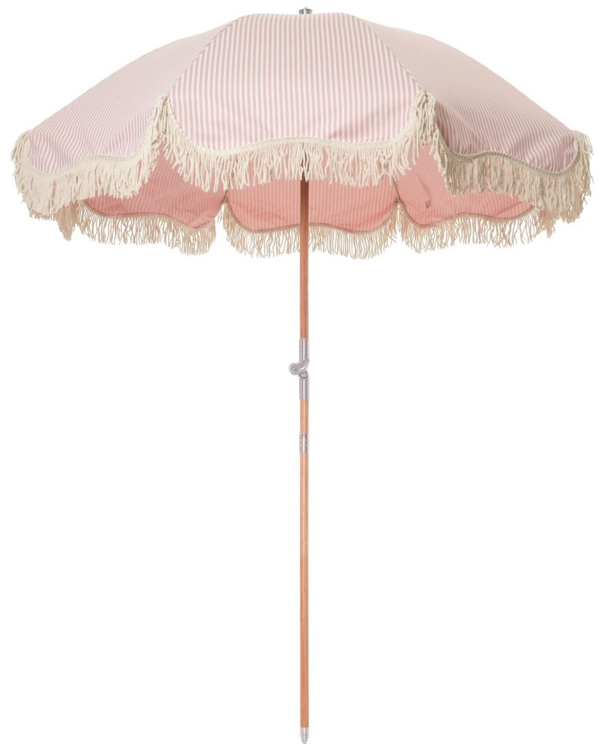 Business & Pleasure Co The Premium Beach Umbrella - Lauren'S Pink Stripe Hot