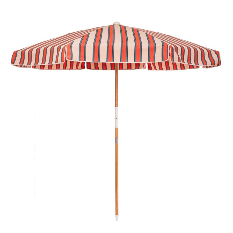 Business & Pleasure Co The Amalfi Umbrella - Bistro Dusty Pink Stripe New