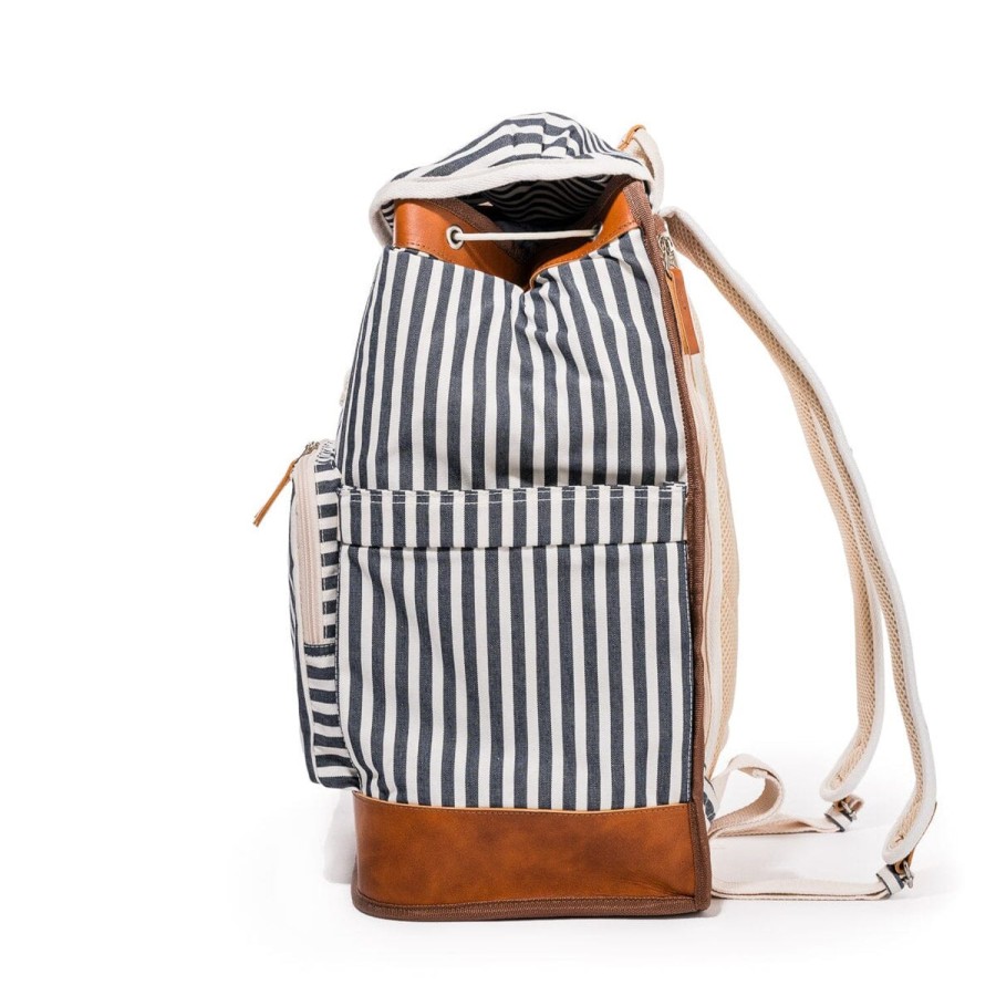 Business & Pleasure Co The Backpack Cooler - Laurens Navy Stripe Wholesale