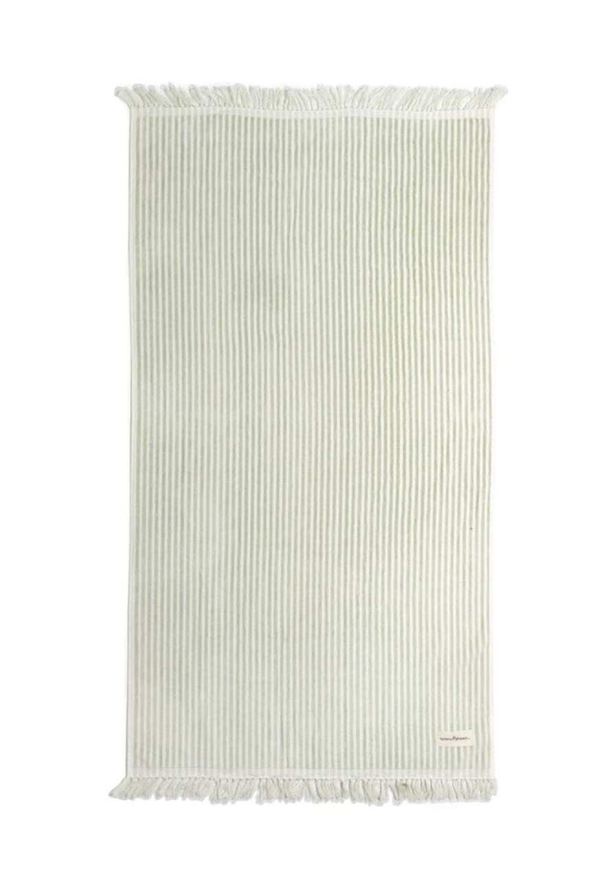 Business & Pleasure Co The Beach Towel - Lauren'S Sage Stripe Clearance