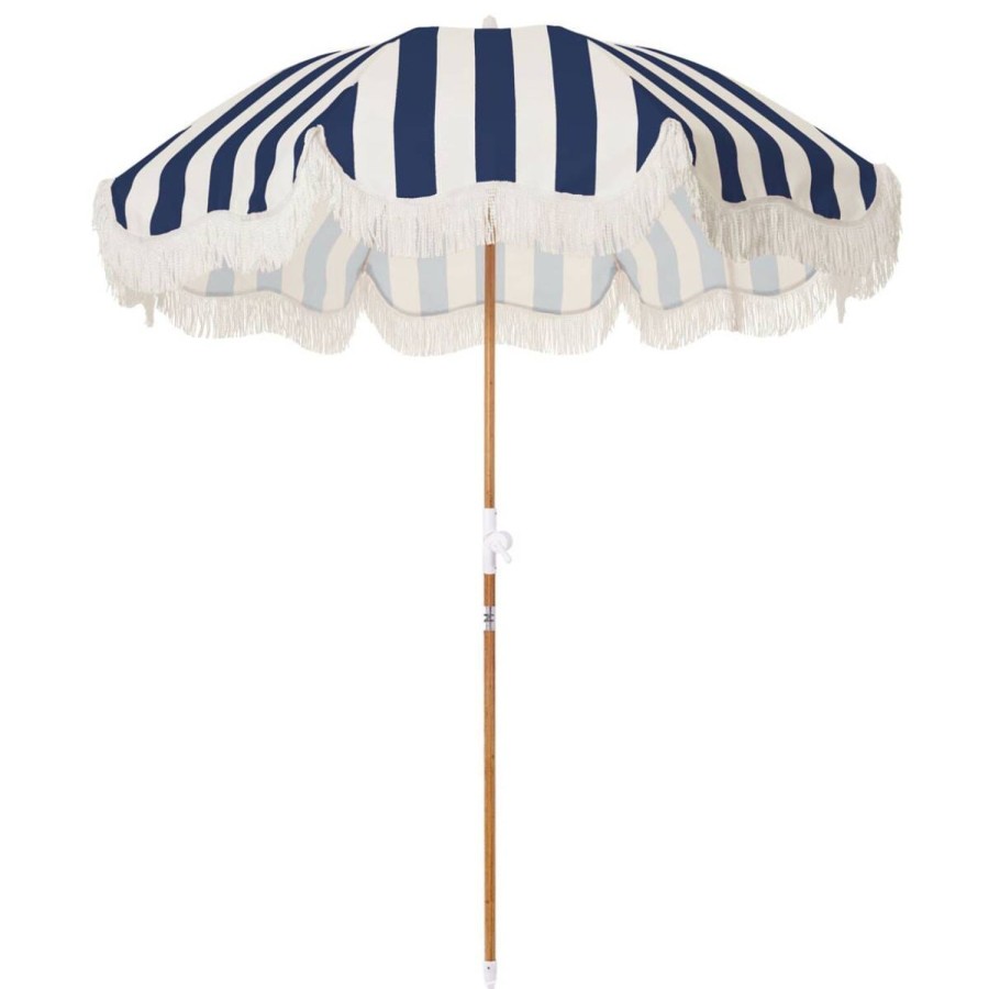 Business & Pleasure Co The Holiday Beach Umbrella - Navy Crew Stripe Wholesale