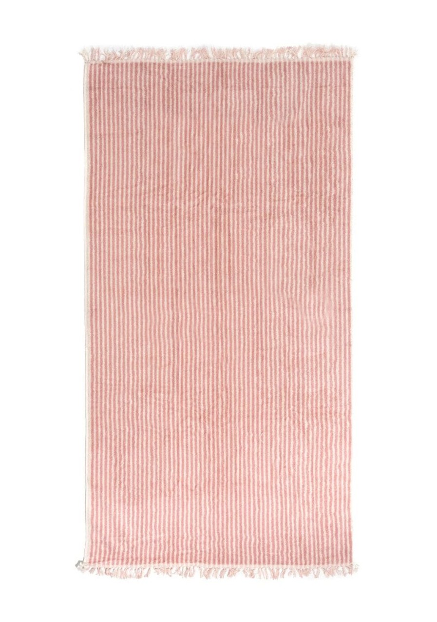 Business & Pleasure Co The Beach Towel - Lauren'S Pink Stripe Hot