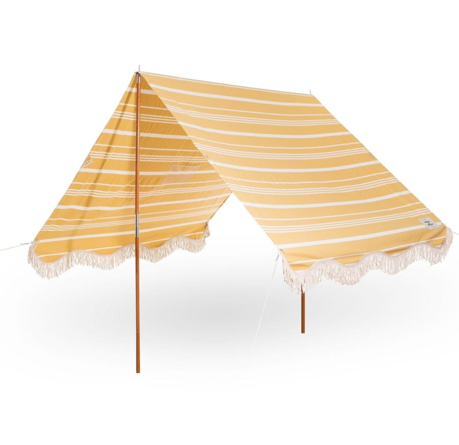 Business & Pleasure Co The Premium Beach Tent - Vintage Yellow Stripe Best