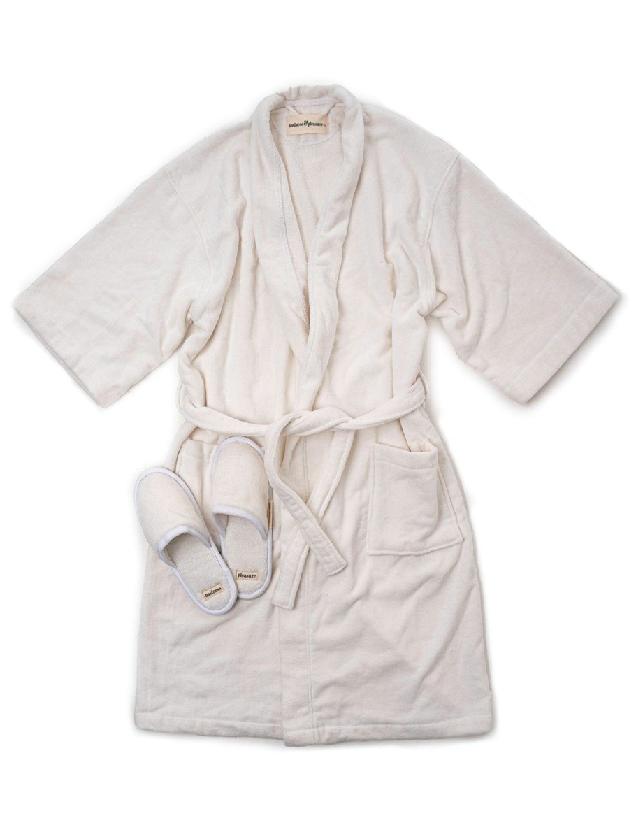 Business & Pleasure Co Robe & Slipper Set - Antique White Online