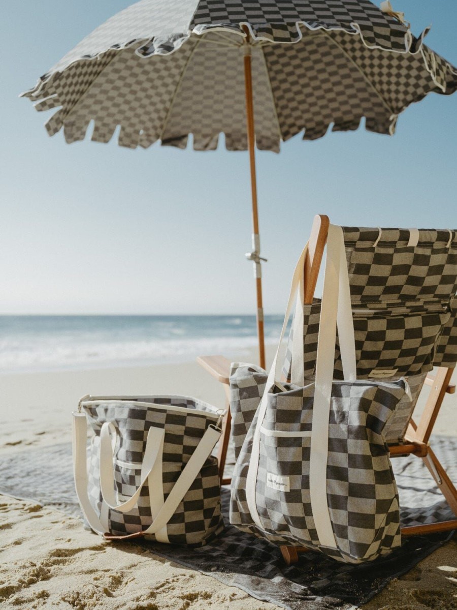 Business & Pleasure Co The Premium Beach Umbrella - Vintage Green Check Online