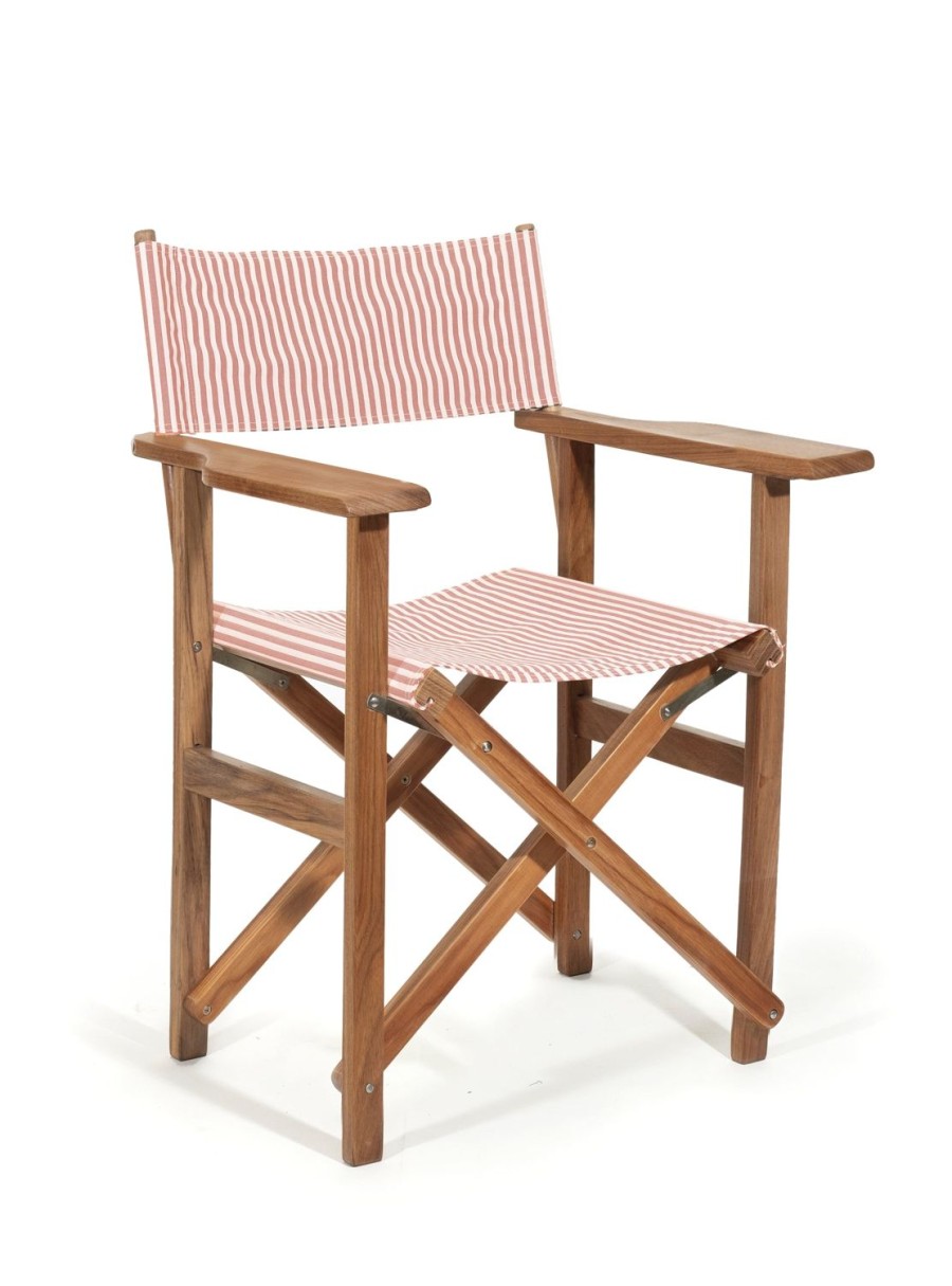 Business & Pleasure Co The Directors Chair - Table Height - Lauren'S Pink Stripe Wholesale