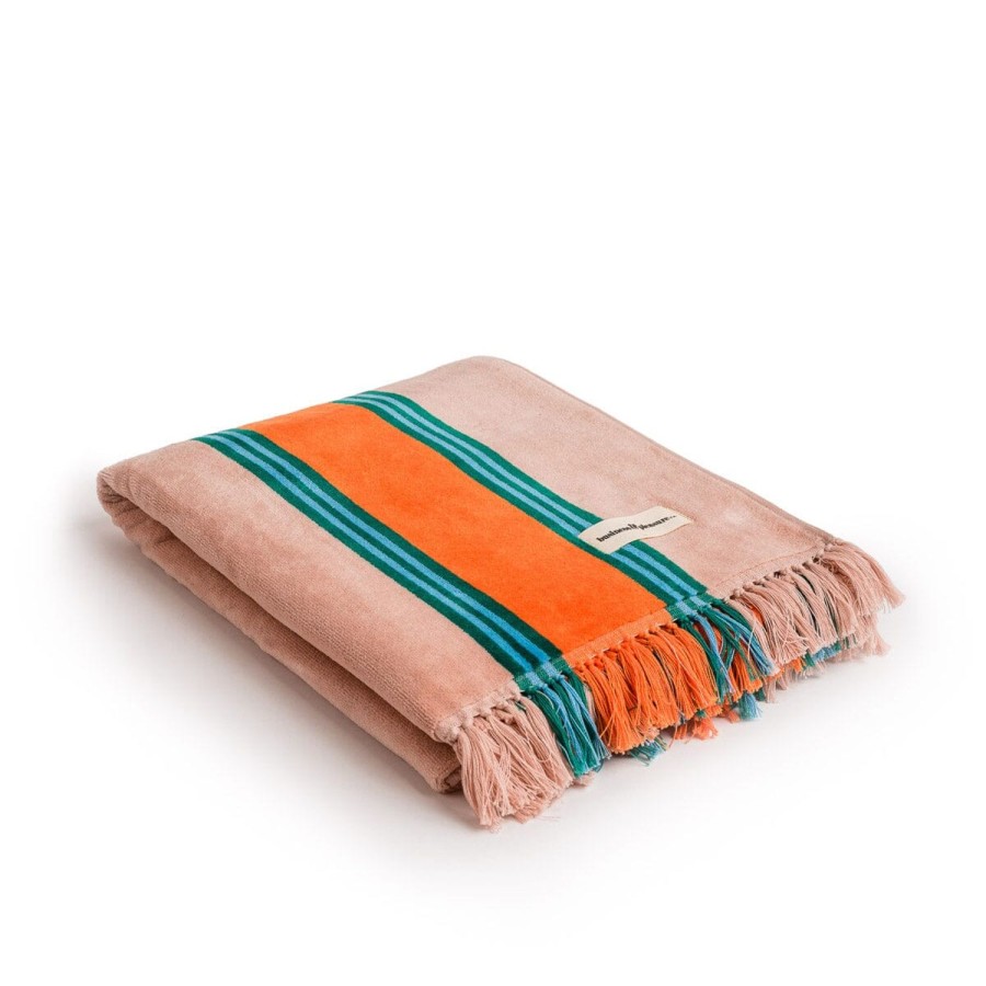 Business & Pleasure Co The Beach Towel - Bistro Dusty Pink Stripe Best