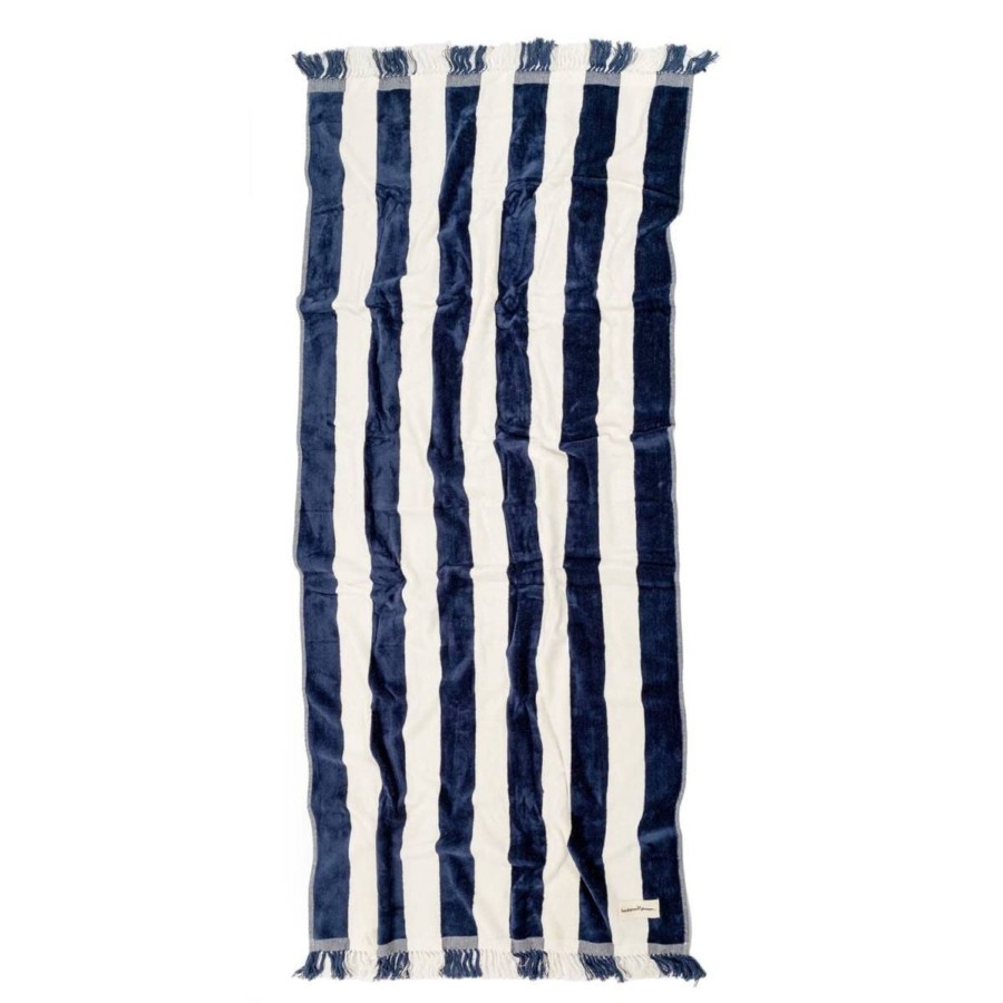 Business & Pleasure Co The Holiday Beach Towel - Navy Capri Stripe Clearance