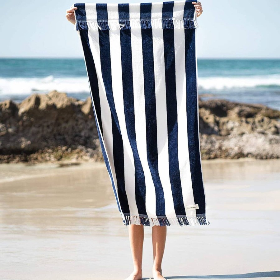 Business & Pleasure Co The Holiday Beach Towel - Navy Capri Stripe Clearance