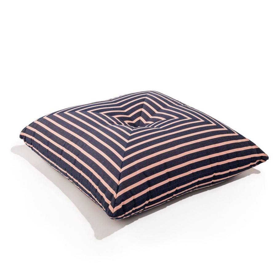 Business & Pleasure Co The Floor Pillow - Monaco Navy And Pink Stripe New