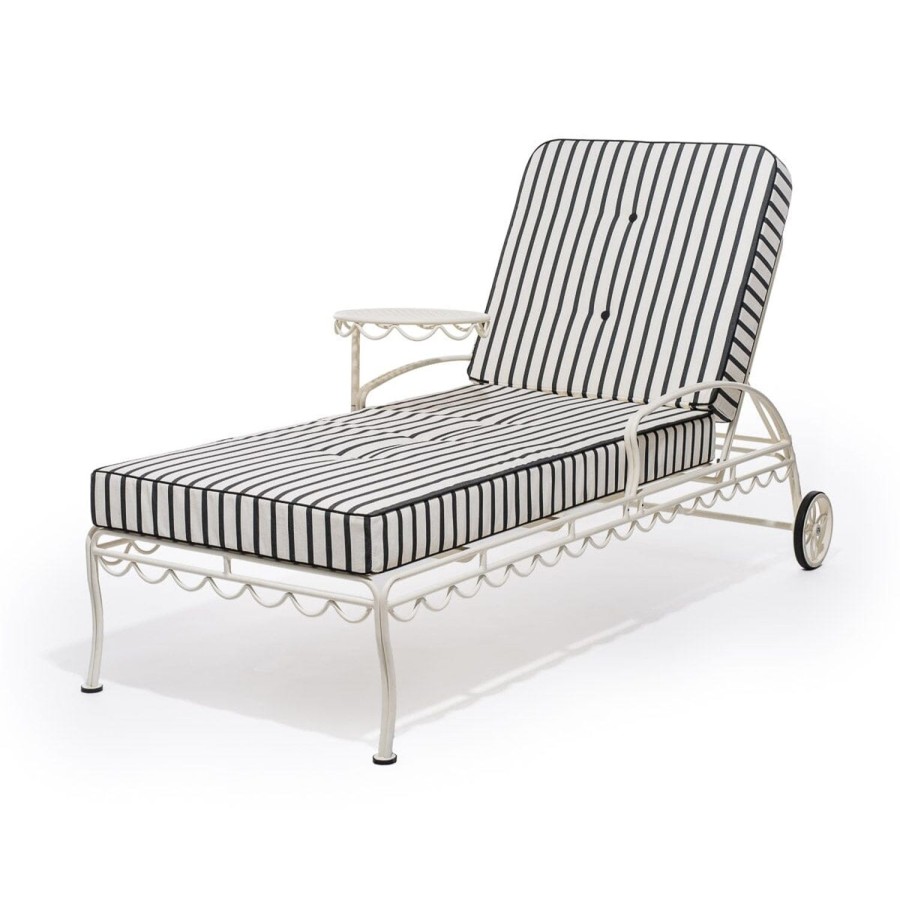 Business & Pleasure Co The Al Fresco Sun Lounger Cushion - Monaco Black Stripe Online