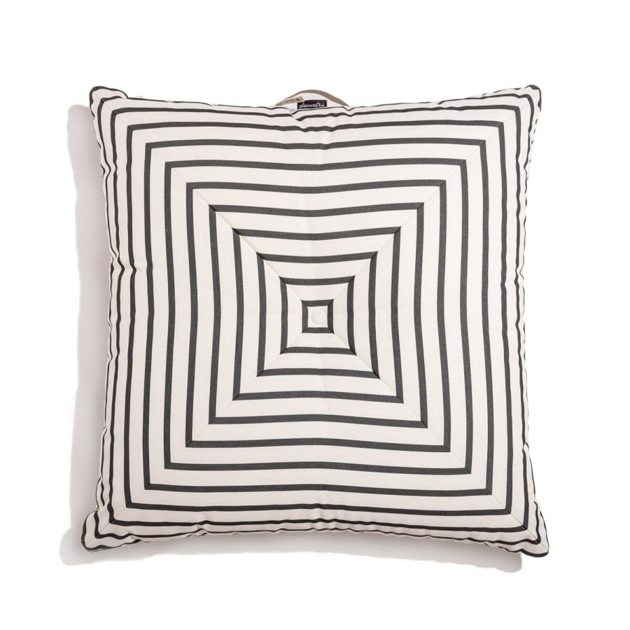 Business & Pleasure Co The Floor Pillow - Monaco Black Stripe Hot