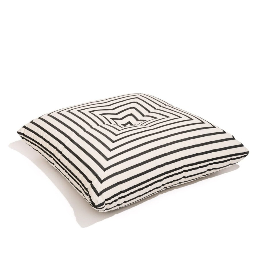 Business & Pleasure Co The Floor Pillow - Monaco Black Stripe Hot