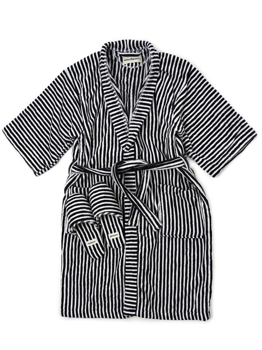 Business & Pleasure Co Robe & Slipper Set - Lauren'S Navy Stripe Best