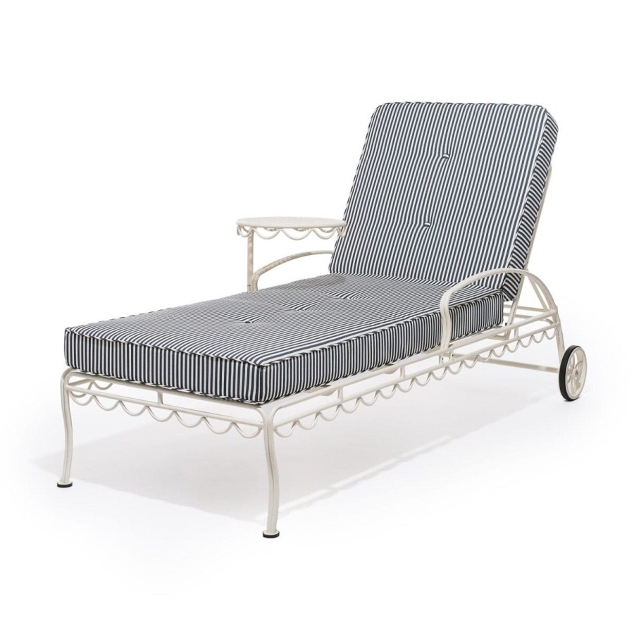 Business & Pleasure Co The Al Fresco Sun Lounger Cushion - Lauren'S Navy Stripe Hot