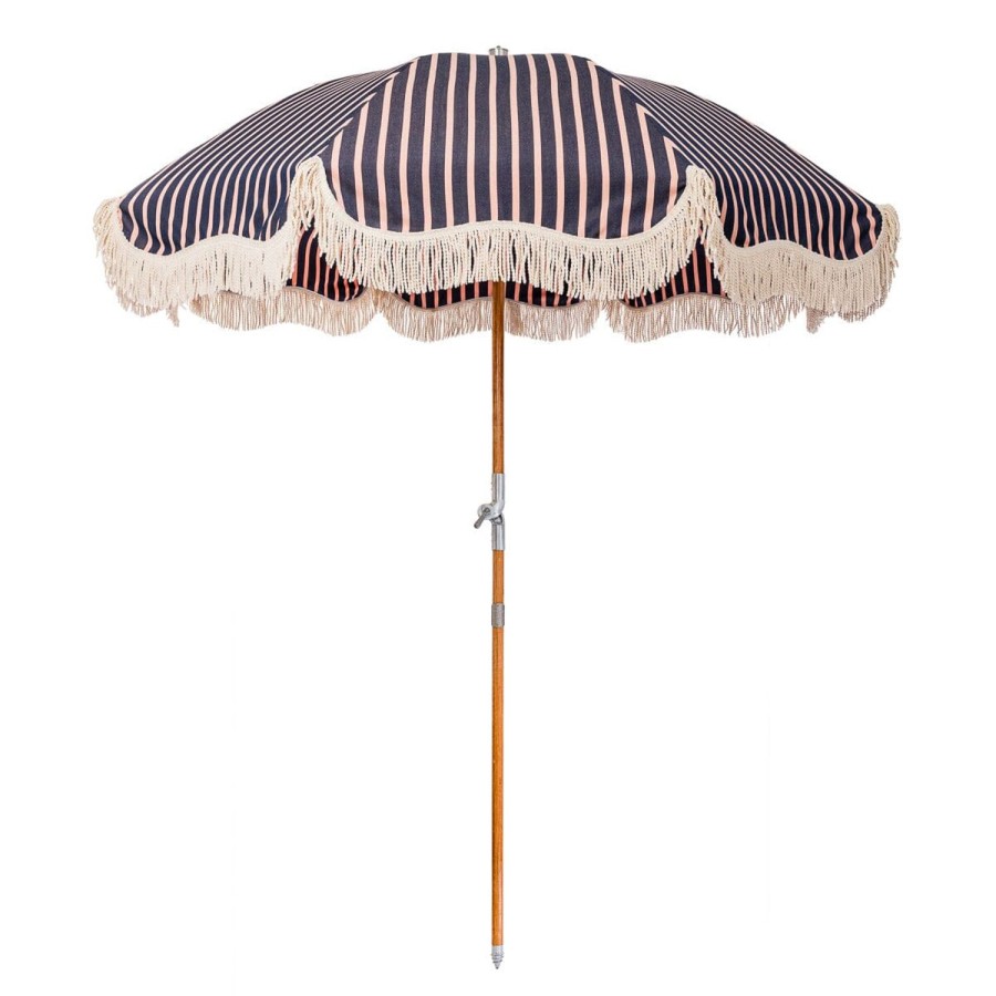 Business & Pleasure Co The Premium Beach Umbrella - Monaco Navy And Pink Stripe Wholesale