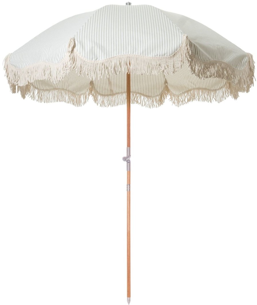 Business & Pleasure Co The Premium Beach Umbrella - Lauren'S Sage Stripe Best