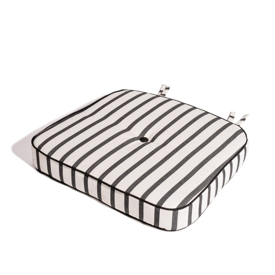 Business & Pleasure Co The Al Fresco Chair Cushion - Monaco Black Stripe Online