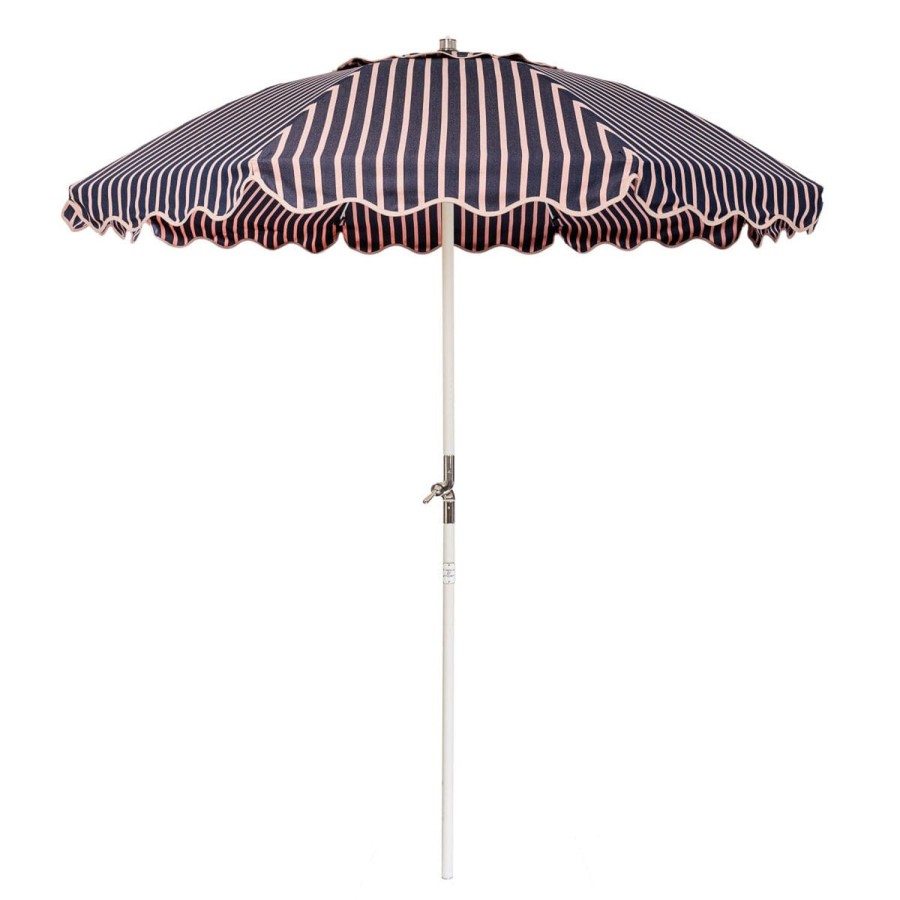 Business & Pleasure Co The Club Umbrella - Monaco Navy And Pink Stripe Wholesale