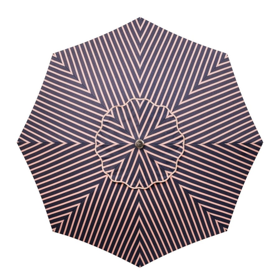 Business & Pleasure Co The Club Umbrella - Monaco Navy And Pink Stripe Wholesale