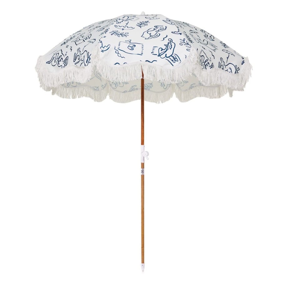 Business & Pleasure Co The Holiday Beach Umbrella - Le Basque Navy Clearance