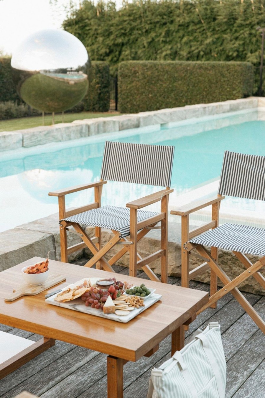 Business & Pleasure Co The Directors Chair - Table Height - Lauren'S Navy Stripe Clearance